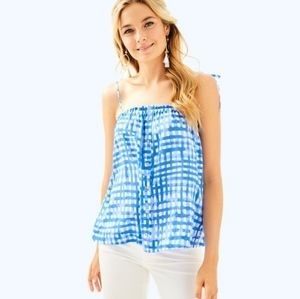 Lilly Pulitzer Silvana Top in Blue White Gingham